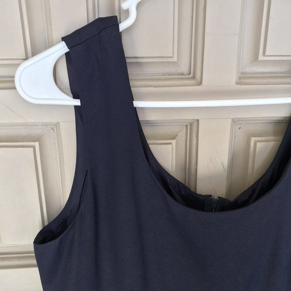 John Roberts Sleeveless Shift Sz11/12 Knee Midnight Blue Back Zip Used Mint - Picture 4 of 12